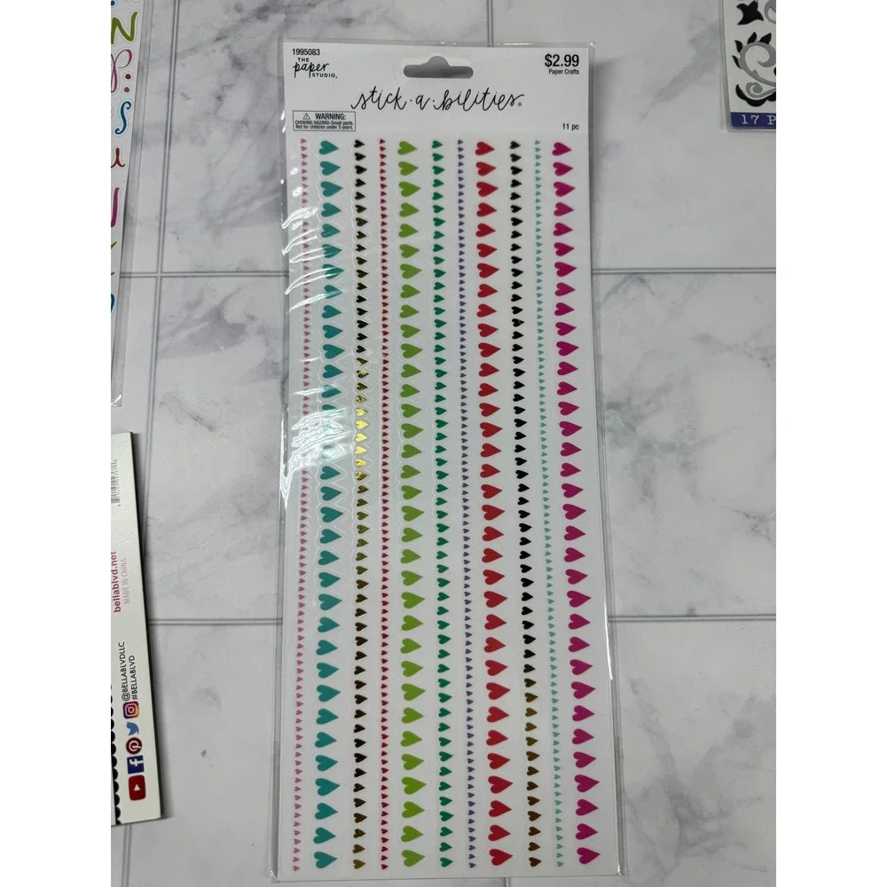 Scrapbook Sticker Lot Sticko Paper Studio Jot Butterfly Floral Alphabet New